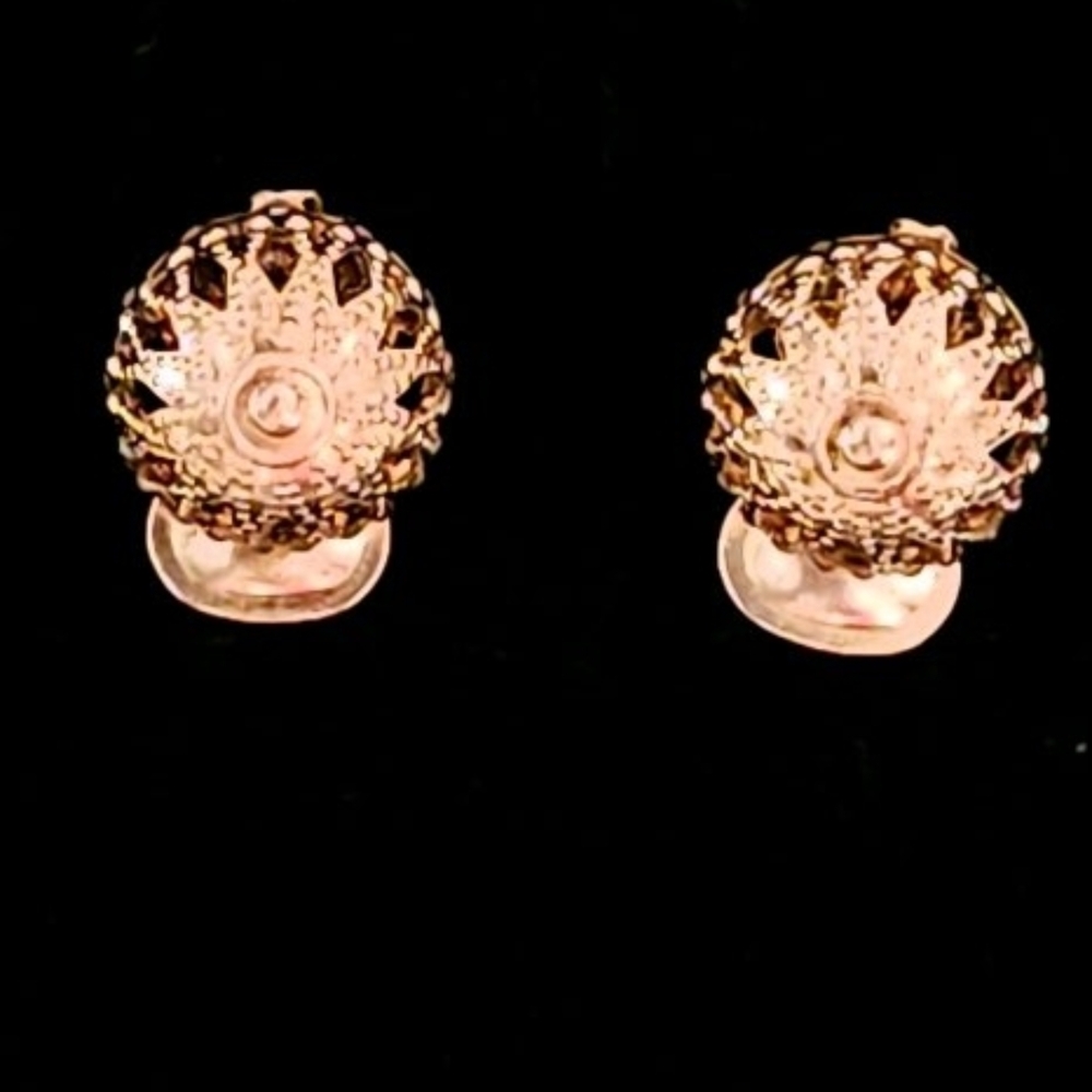 Costume Goldtone Dome Clip On Earrings